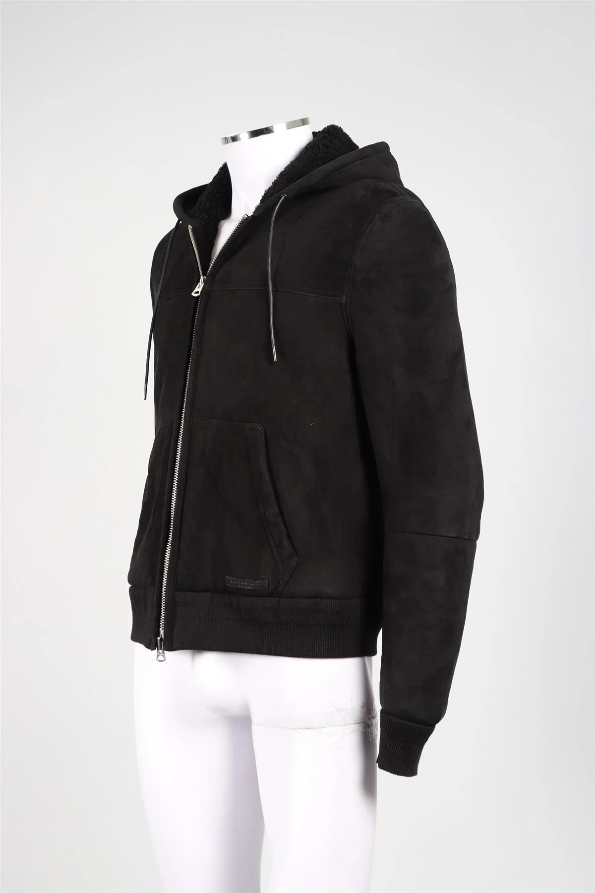 BURBERRY BRIT BLACK MEN'S SHEARLING AND SUEDE JACKET LARGE - Image 3