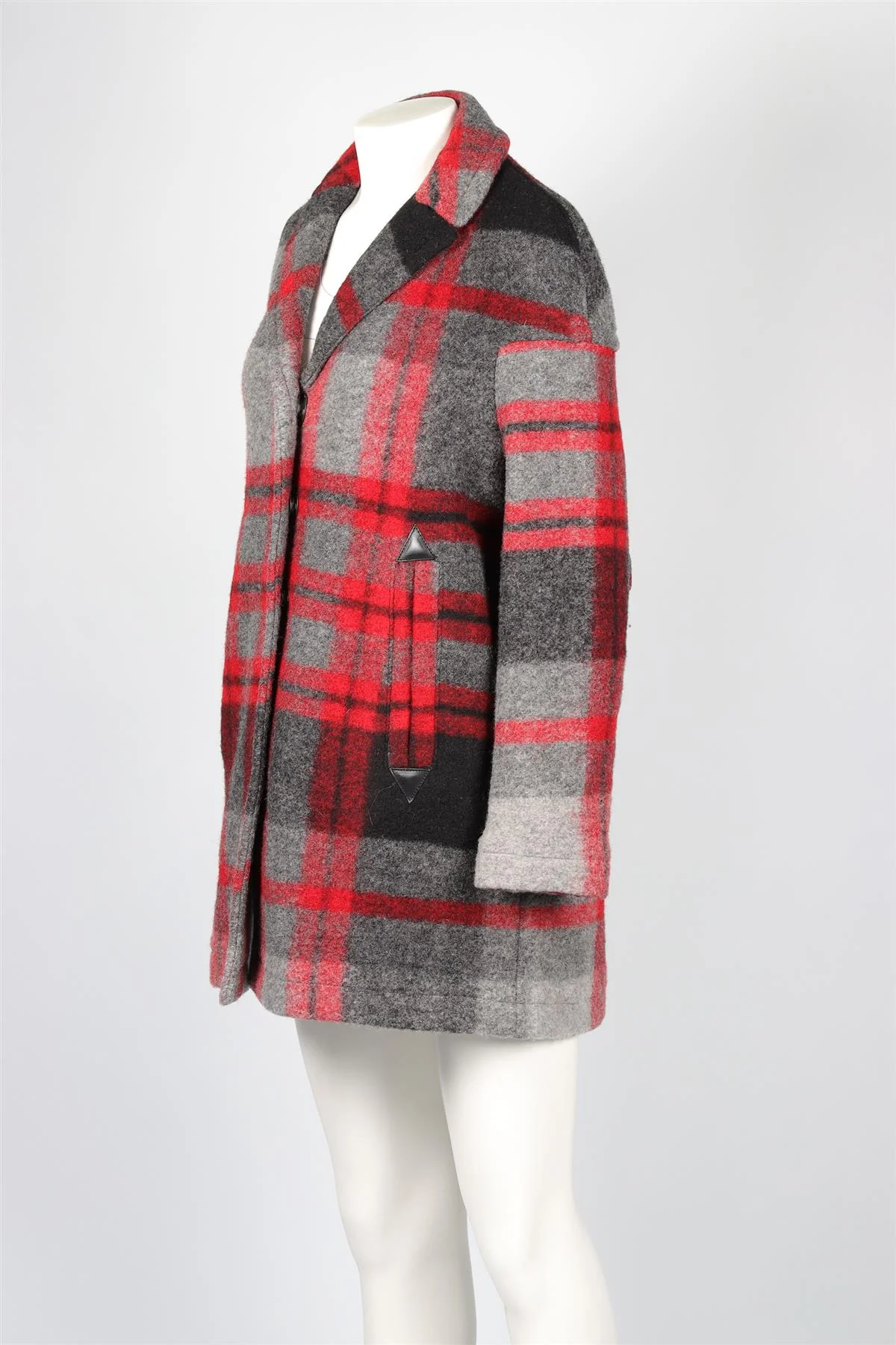 BURBERRY BRIT RED WOOL COAT UK 10 - Image 3