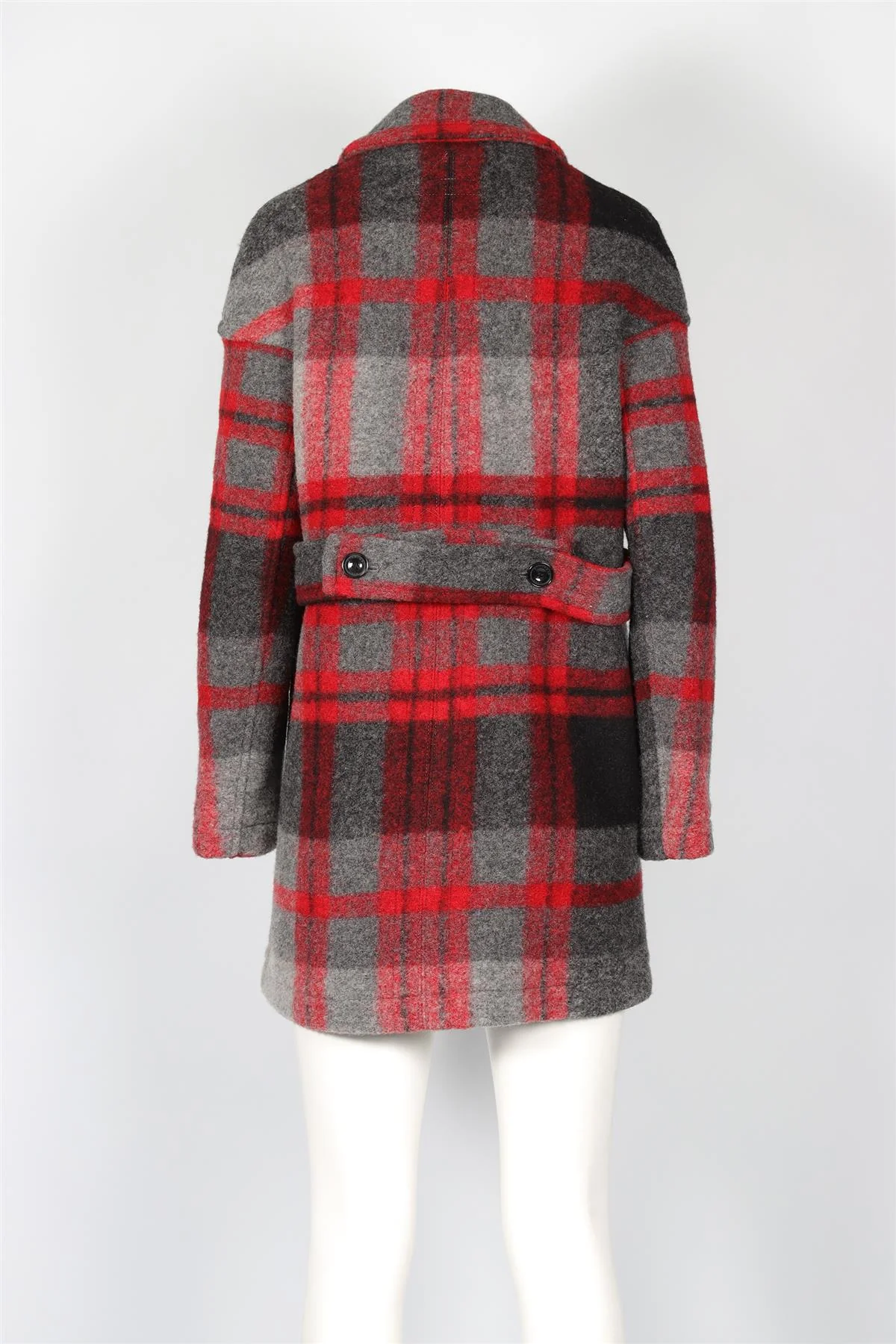 BURBERRY BRIT RED WOOL COAT UK 10 - Image 4