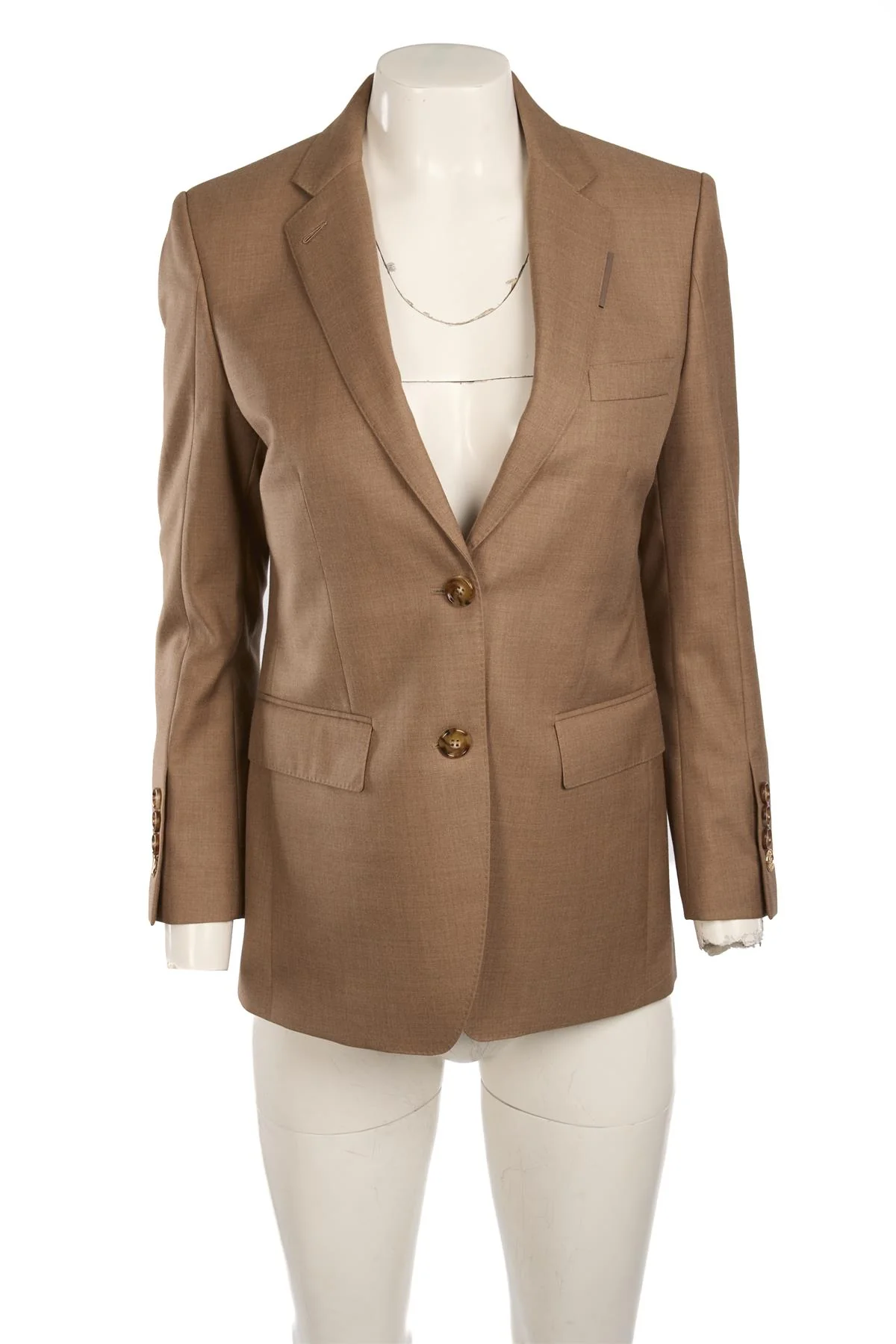 BURBERRY BROWN WOOL BLAZER UK 6 - Image 2