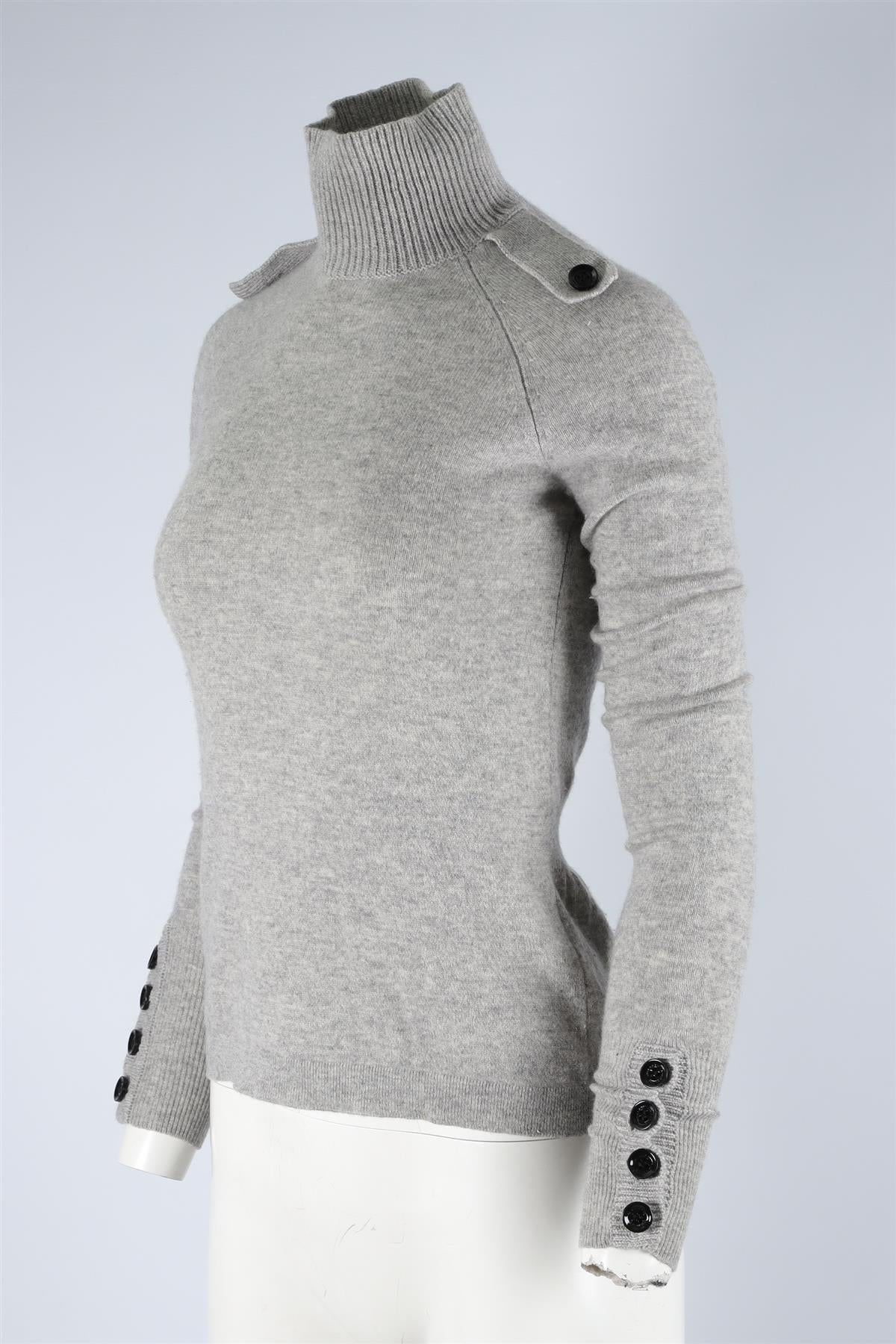 BURBERRY GREY CASHMERE SWEATER XSMALL - Image 3