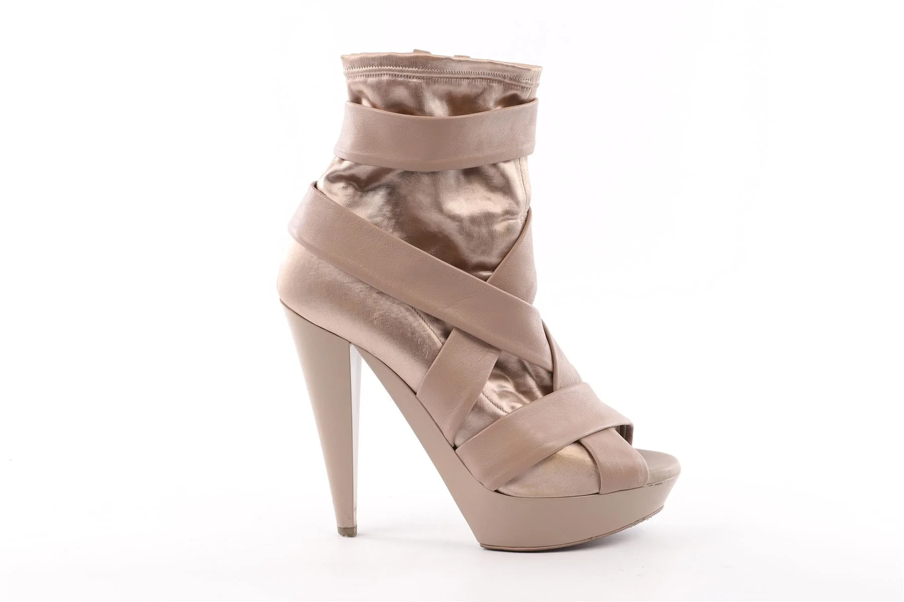 BURBERRY GREY LEATHER ANKLE BOOTS EU 41 UK 7 US 11 - Image 2