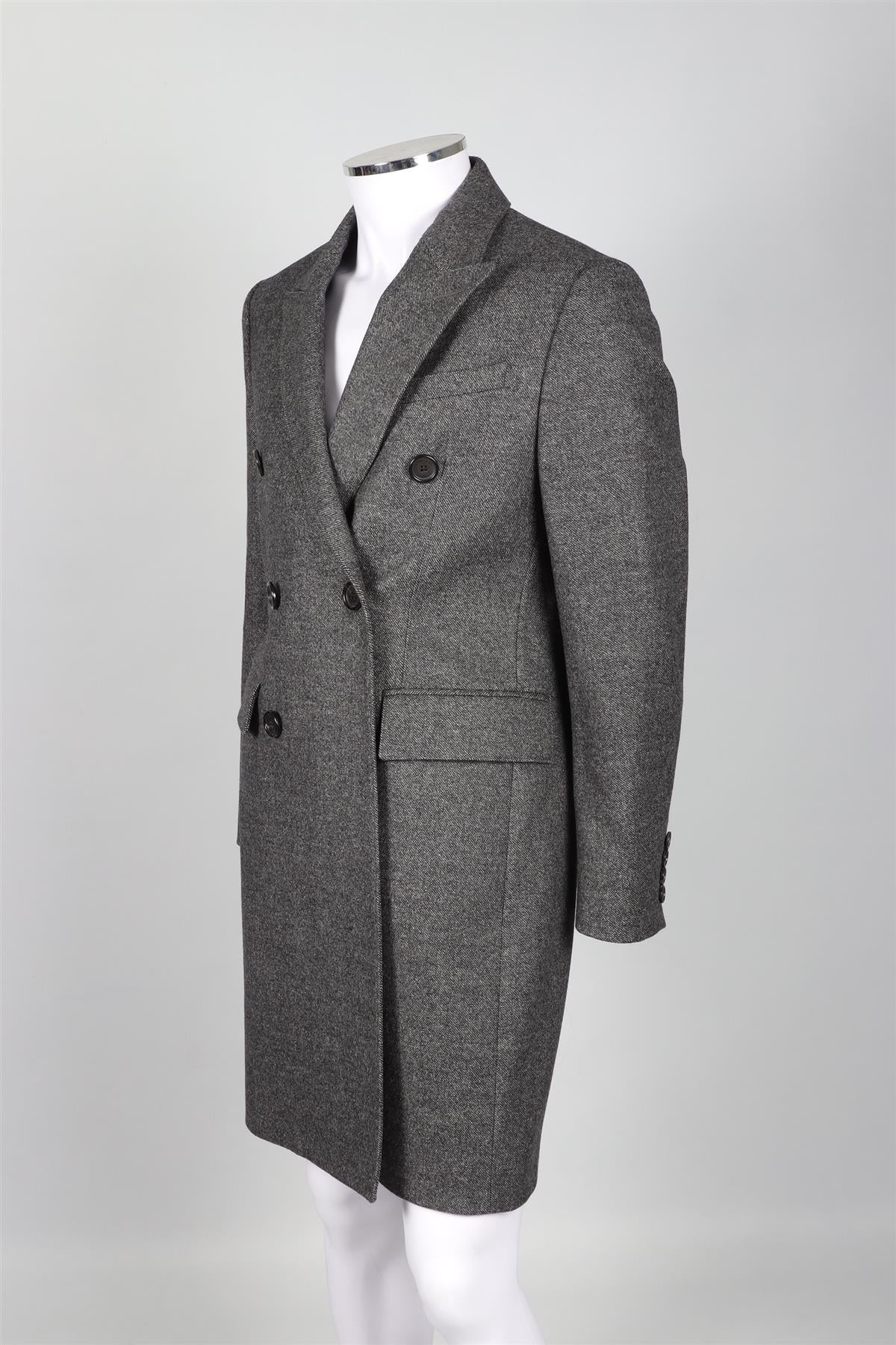BURBERRY GREY MEN'S WOOL COAT IT 50 UK 40 - Image 3