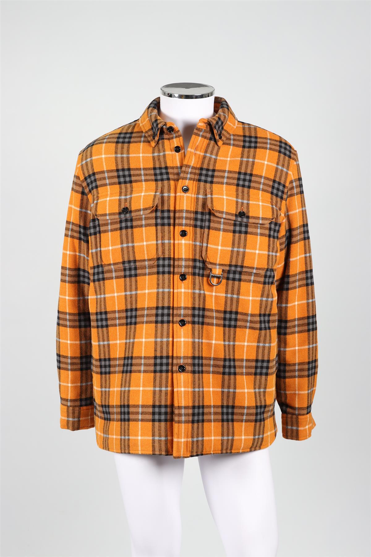 BURBERRY ORANGE MEN'S WOOL AND COTTON BLEND JACKET IT 50 - Image 2