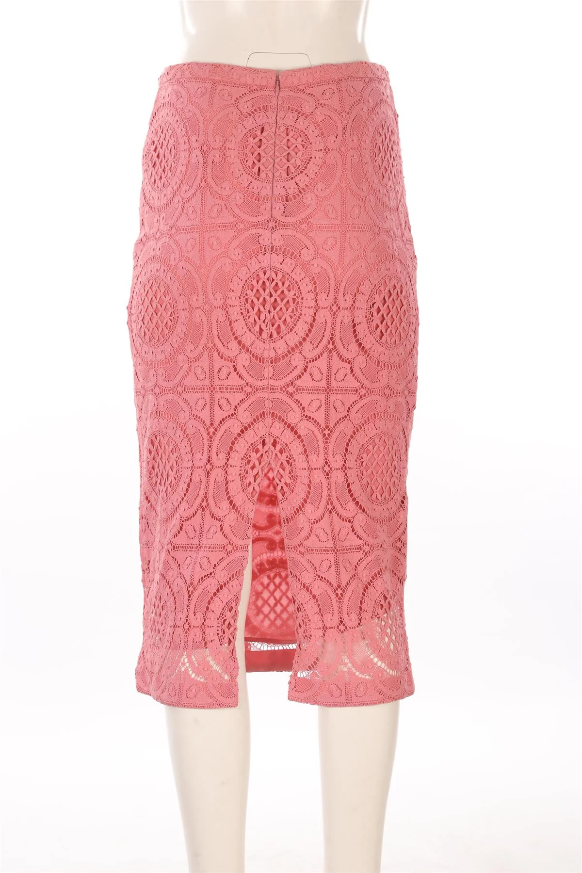 BURBERRY PINK LACE MIDI SKIRT IT 42 UK 10 - Image 4