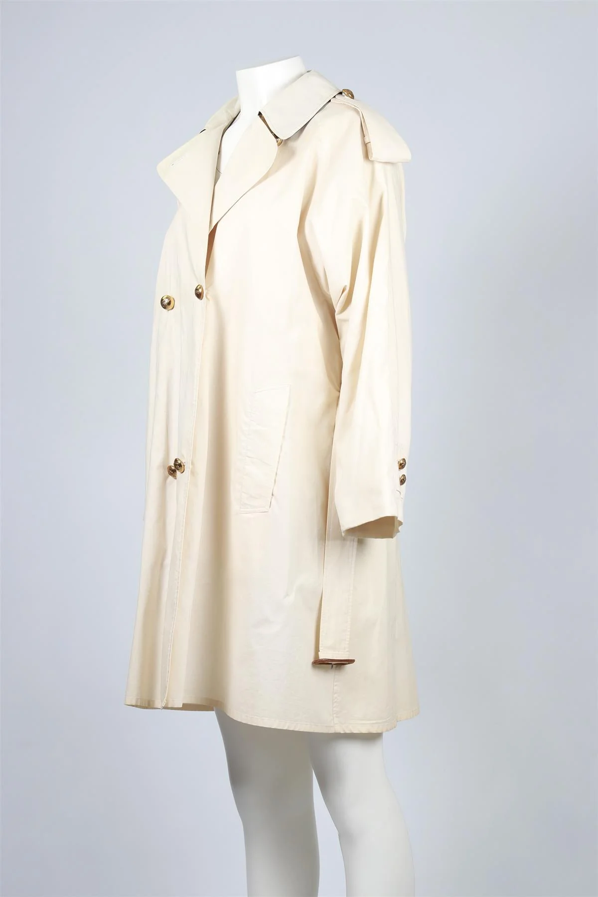 BURBERRY PROPORSUM CREAM VINTAGE COTTON TRENCH COAT IT 42 UK 10 - Image 3
