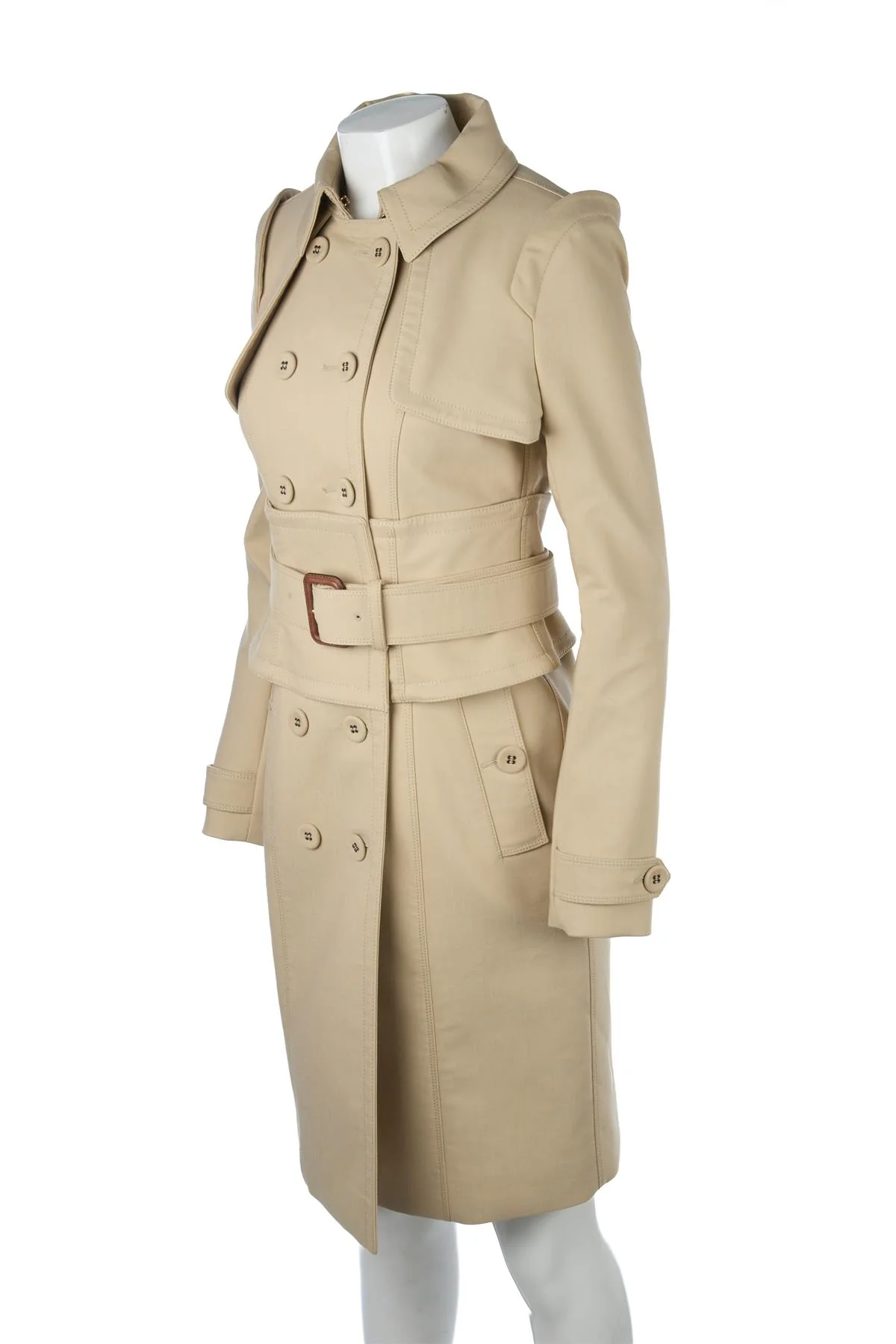 BURBERRY PRORSUM BEIGE COTTON TRENCH COAT IT 42 UK 10 - Image 3