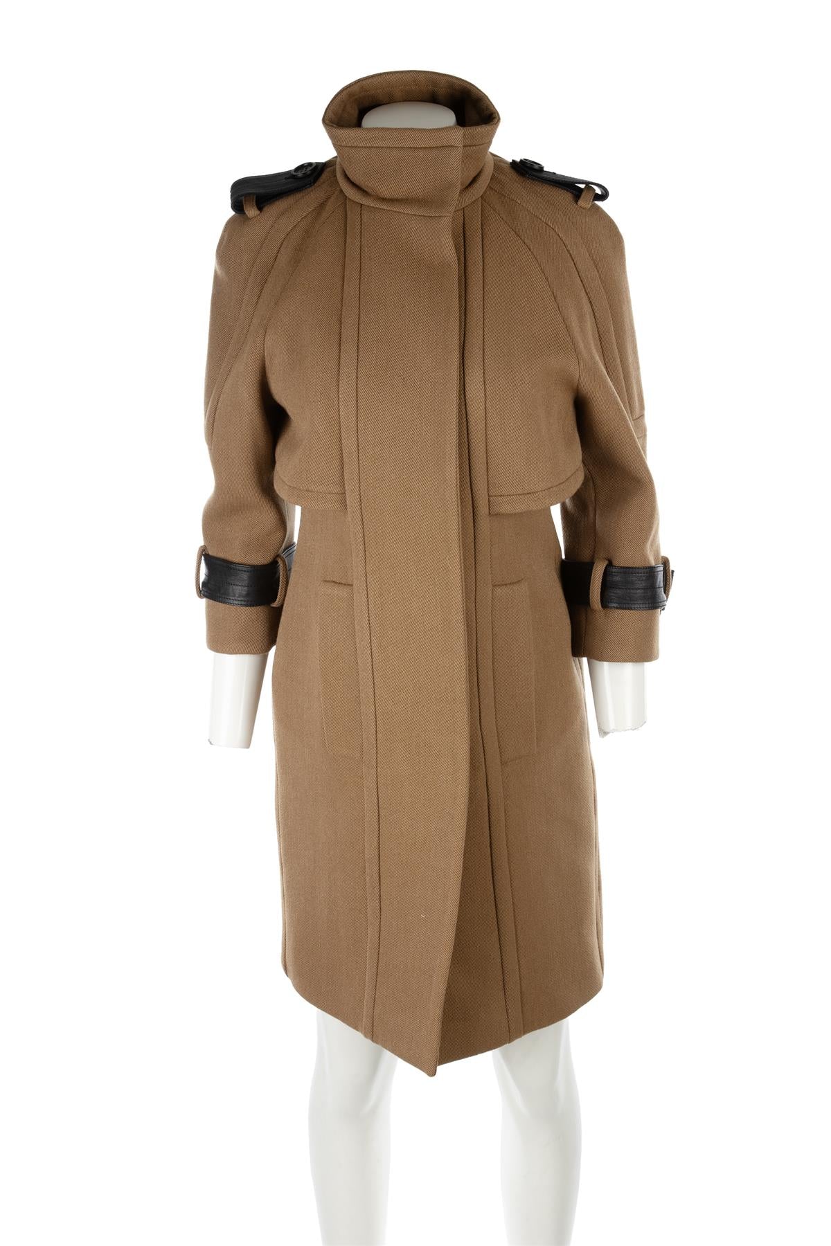 BURBERRY PRORSUM BROWN WOOL COAT IT 40 UK 8 - Image 2