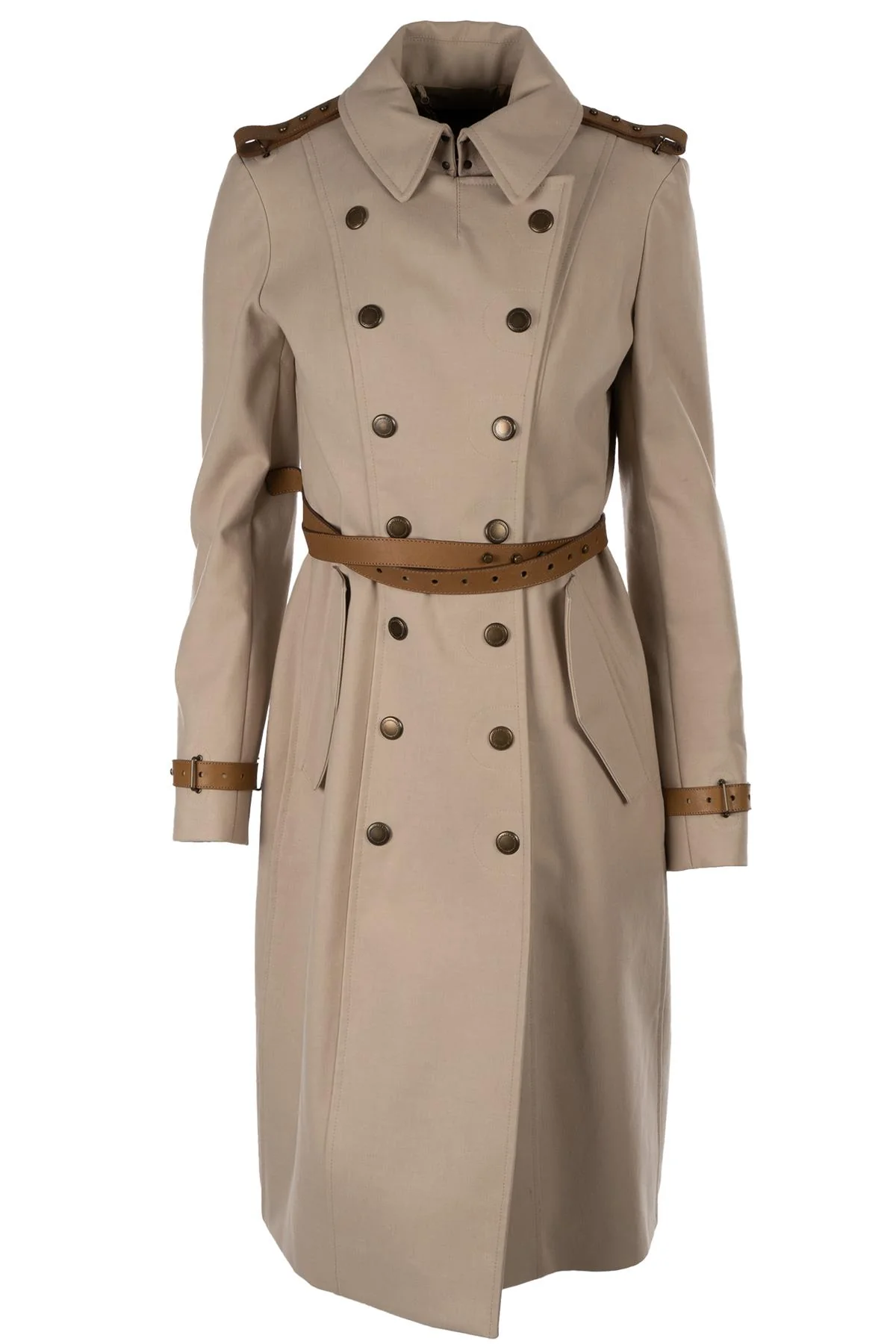 BURBERRY PRORSUM TAUPE COTTON TRENCH COAT IT 40 UK 8