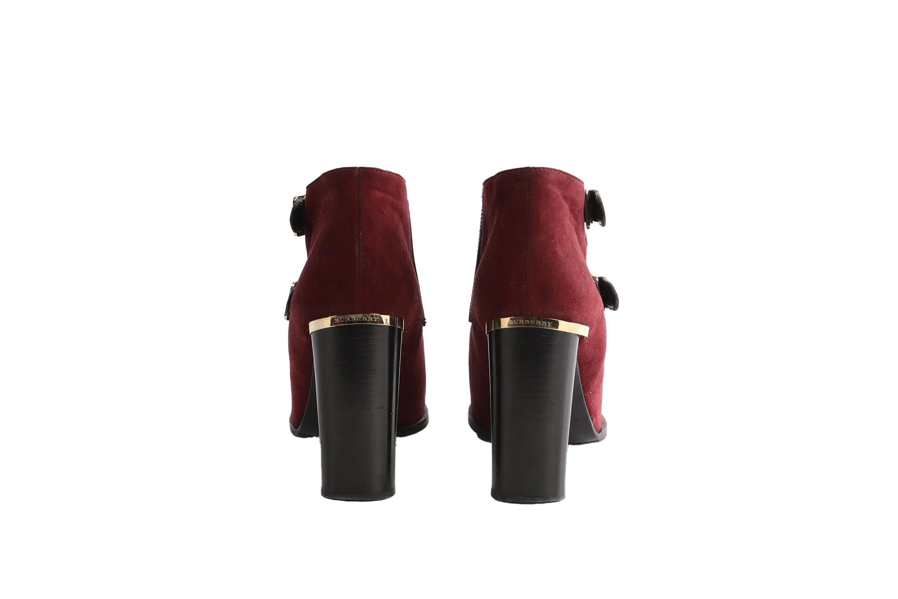 BURBERRY RED SUEDE ANKLE BOOTS EU 40 UK 7 US 10 - Image 5