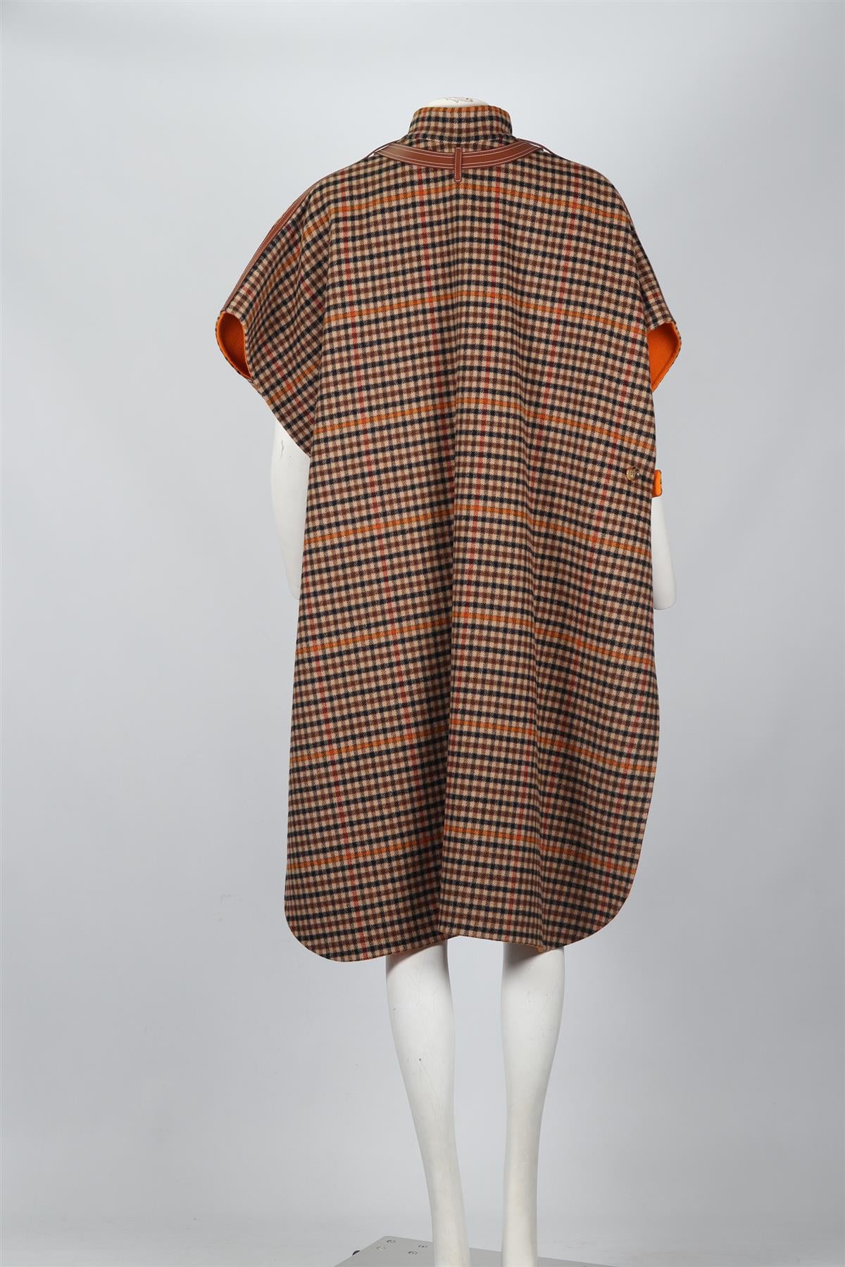 BURBERRY REVERSIBLE CHECKED WOOL CAPE XSMALL-SMALL - Image 4