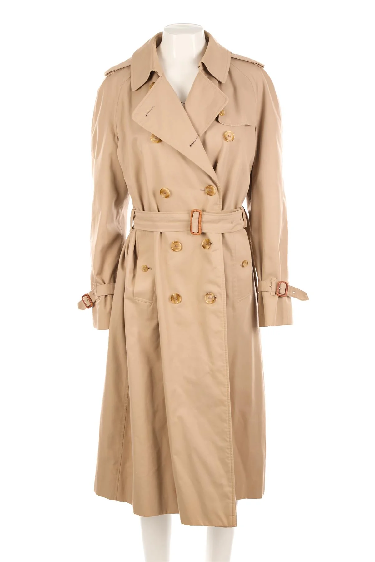 BURBERRY TAN COTTON TRENCH COAT UK 14 - Image 2