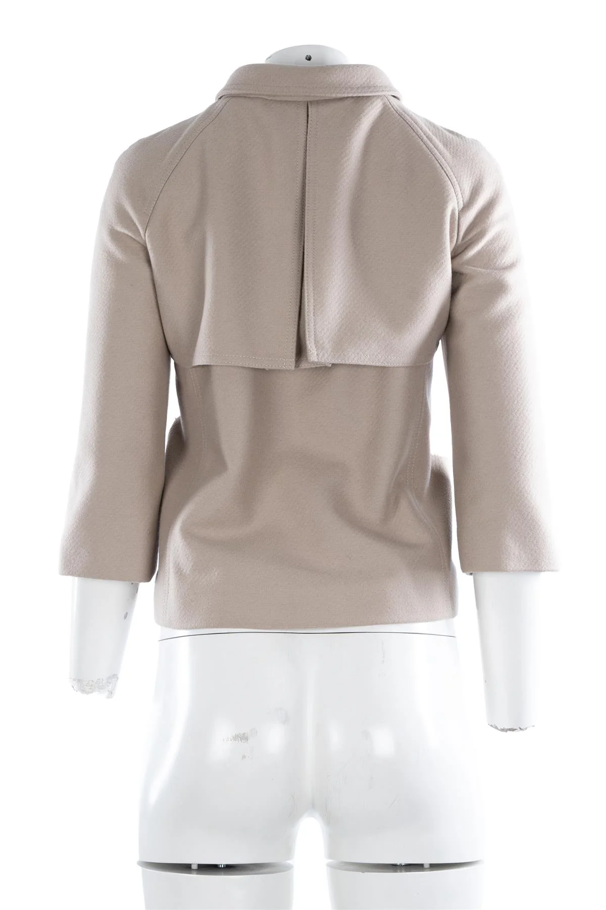BURBERRY TAUPE WOOL JACKET UK 6 - Image 4