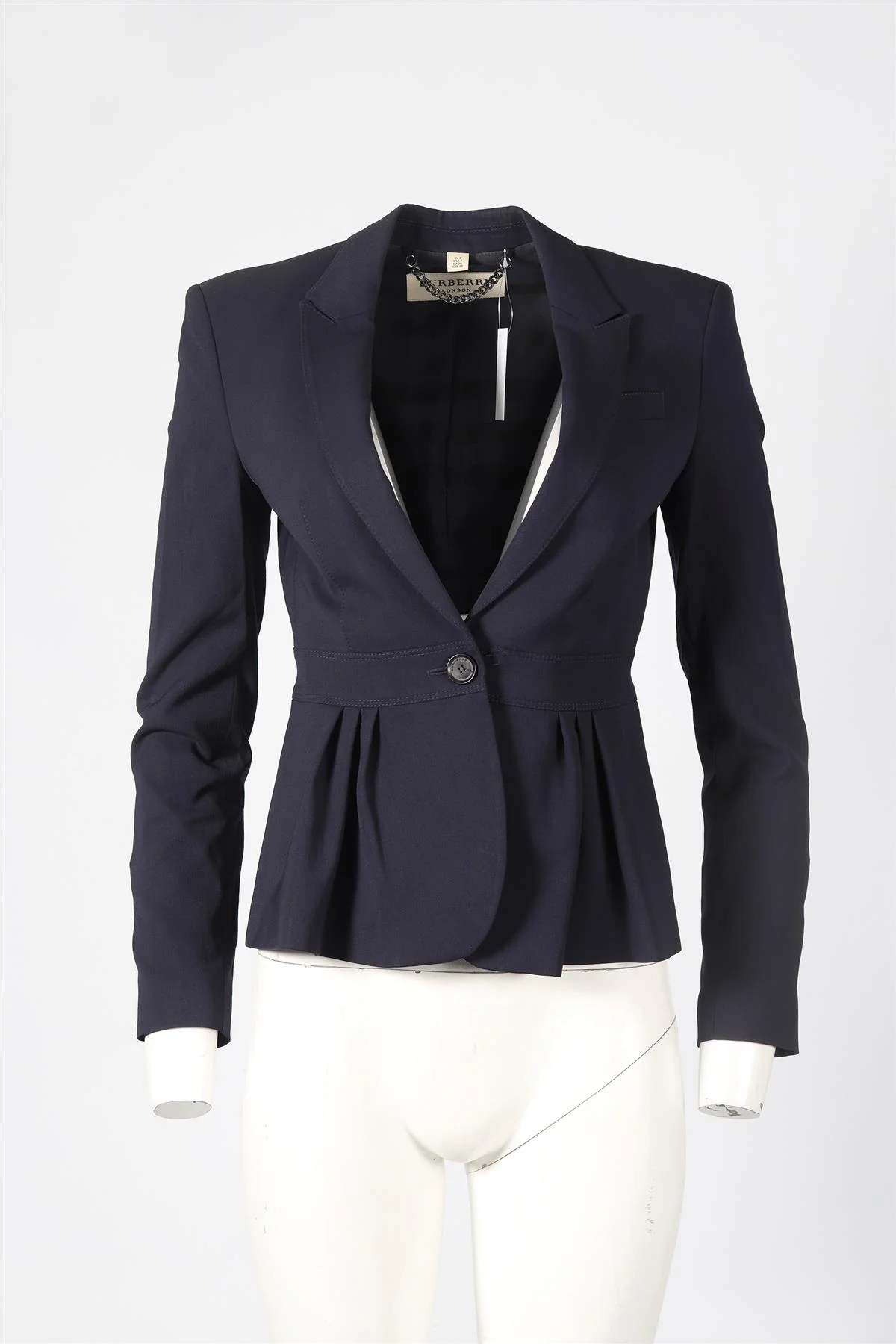 BURBERRY WOOL BLEND BLAZER UK 4 - Image 2