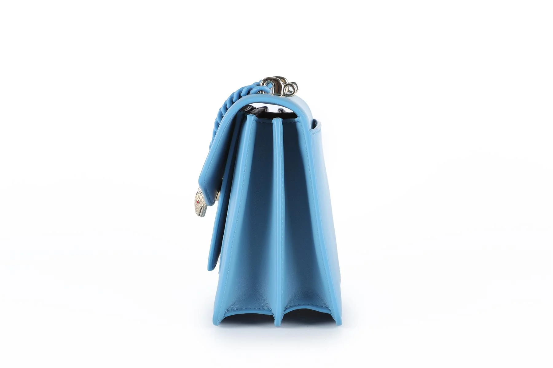 BVLGARI BLUE SERPENTI FOREVER MAXI CHAIN SMALL LEATHER TOTE BAG - Image 5