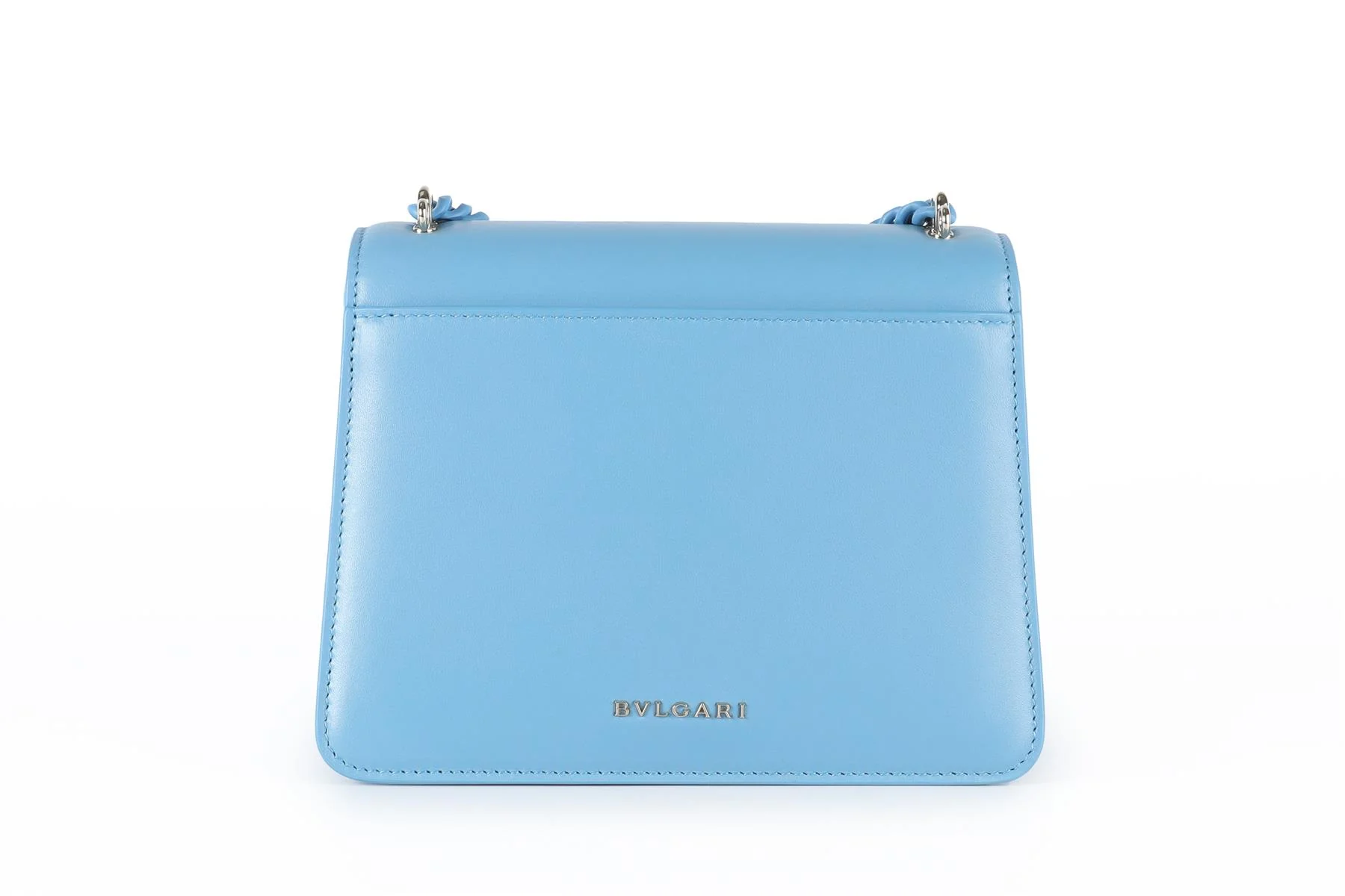 BVLGARI BLUE SERPENTI FOREVER MAXI CHAIN SMALL LEATHER TOTE BAG - Image 7
