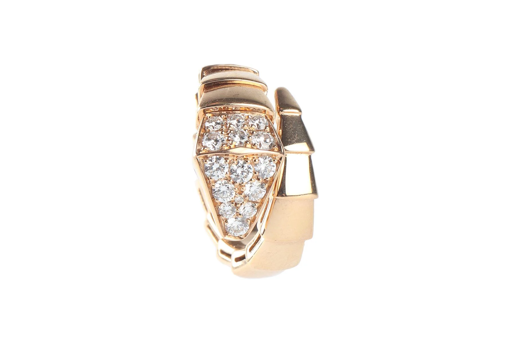 BVLGARI GOLD SERPENTI VIPER 18K ROSE GOLD AND DIAMOND RING SMALL - Image 2