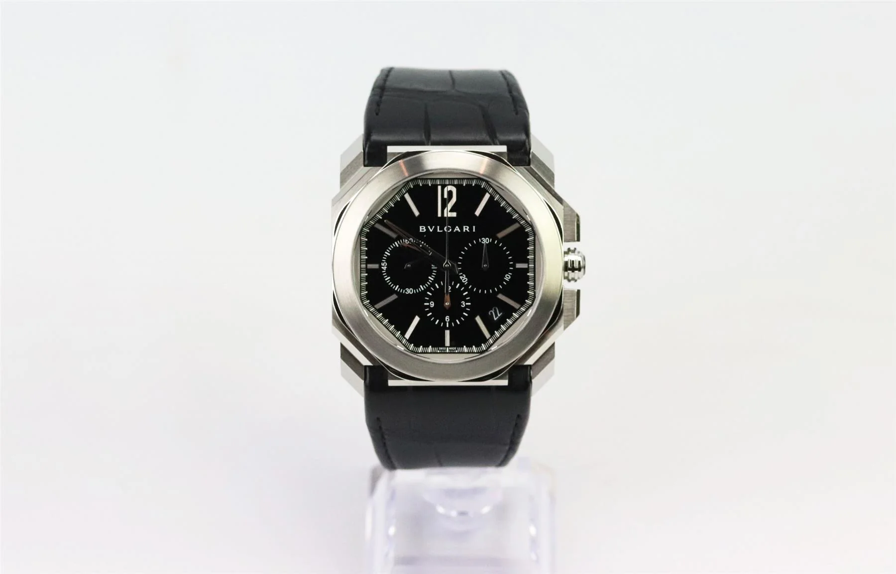 BVLGARI OCTO VERLCISSIMO 42MM STAINLESS STEEL AND ALLIGATOR WATCH - Image 2