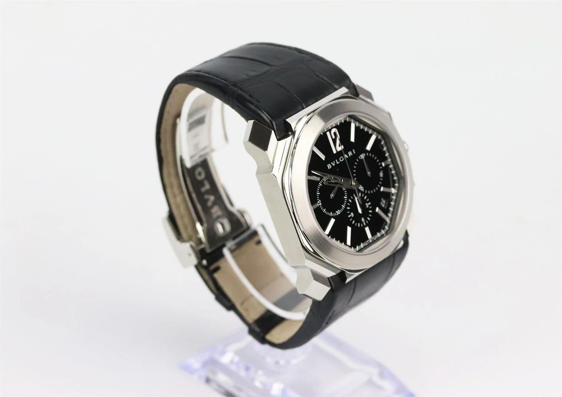BVLGARI OCTO VERLCISSIMO 42MM STAINLESS STEEL AND ALLIGATOR WATCH - Image 5