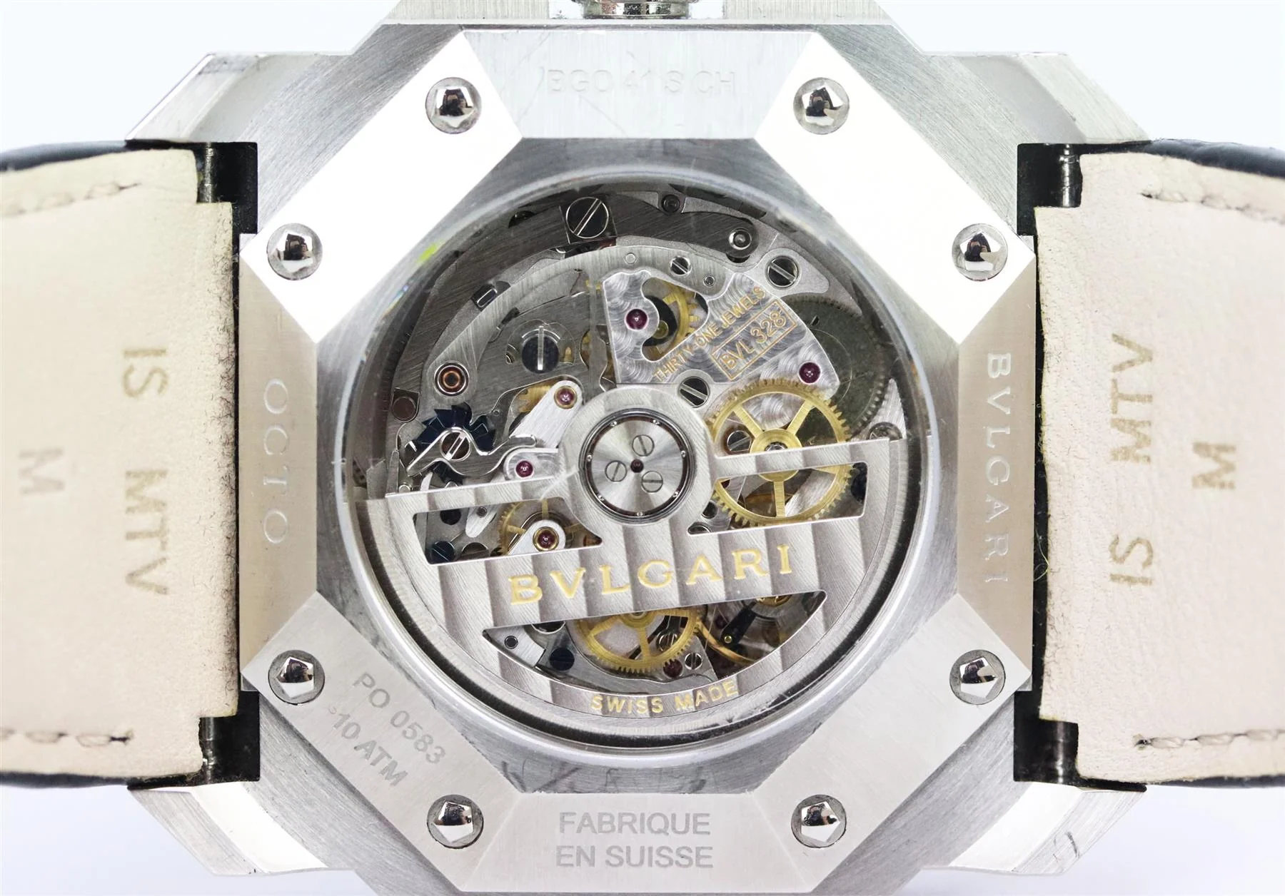 BVLGARI OCTO VERLCISSIMO 42MM STAINLESS STEEL AND ALLIGATOR WATCH - Image 8