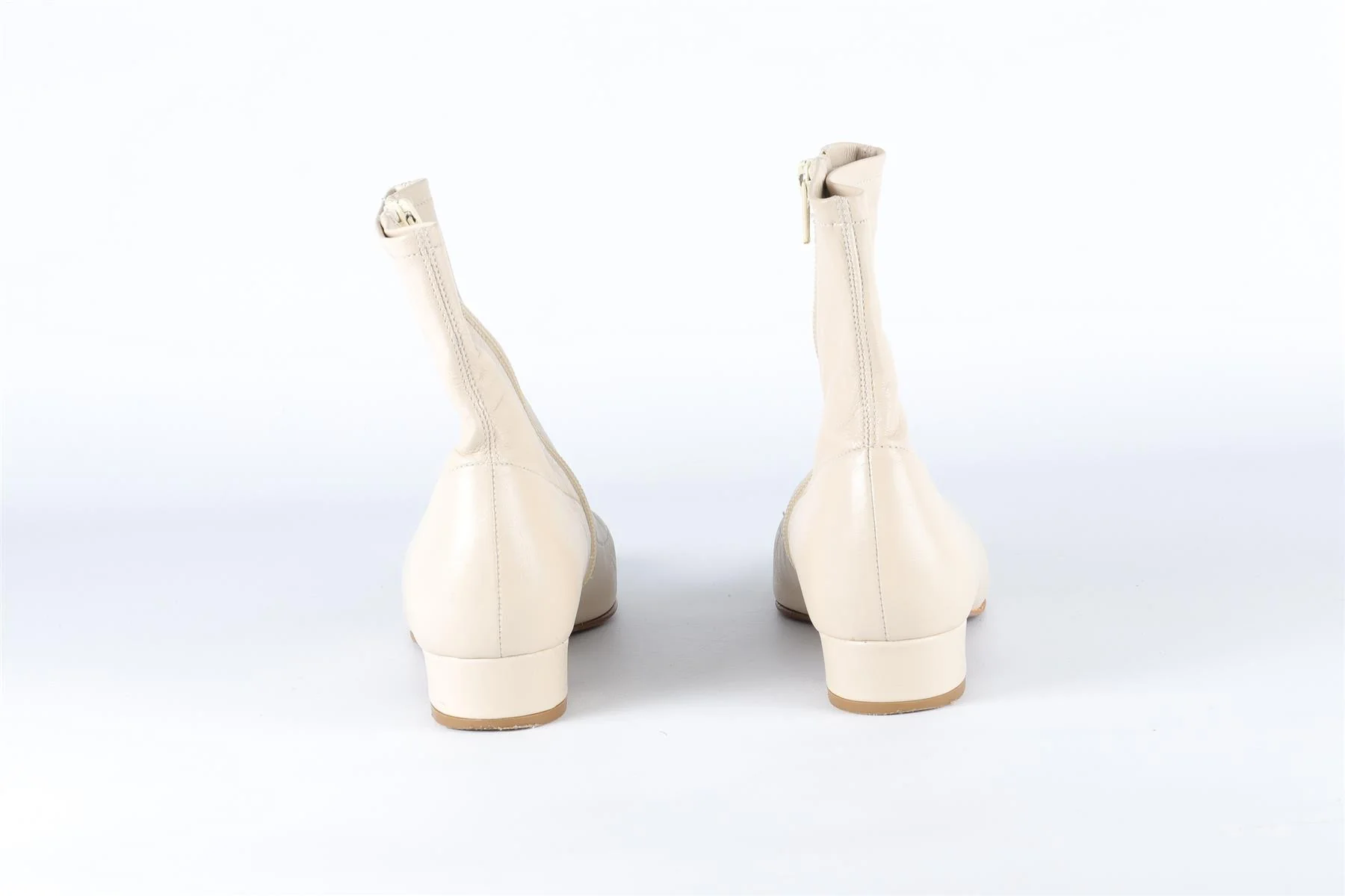 BY FAR CREAM LEATHER ANKLE BOOTS EU 36 UK 3 US 6 - Image 5