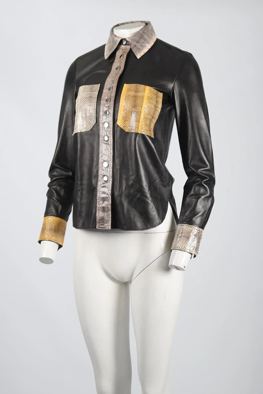 BY MALENE BIRGER LEATHER SHIRT DE 32 UK 6 - Image 3