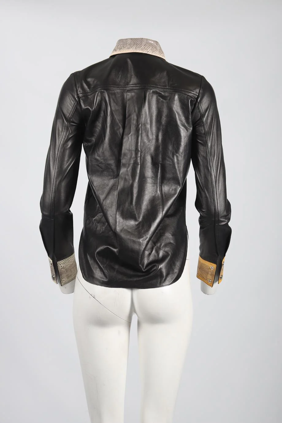 BY MALENE BIRGER LEATHER SHIRT DE 32 UK 6 - Image 4