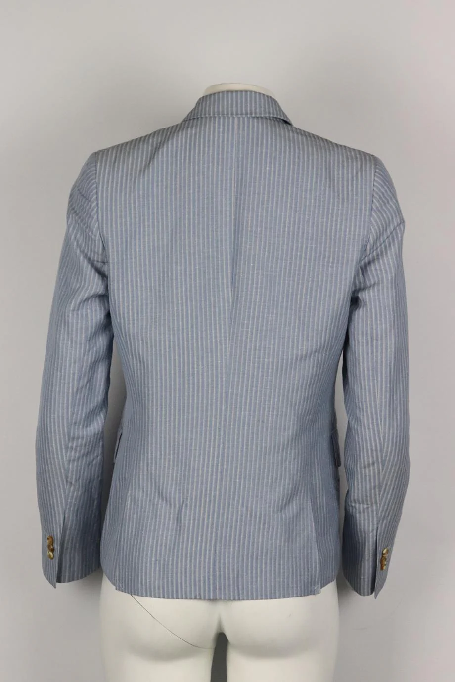 BY MALENE BIRGER STRIPED SILK AND LINEN BLEN BLAZER DK 36 UK 10 - Image 4