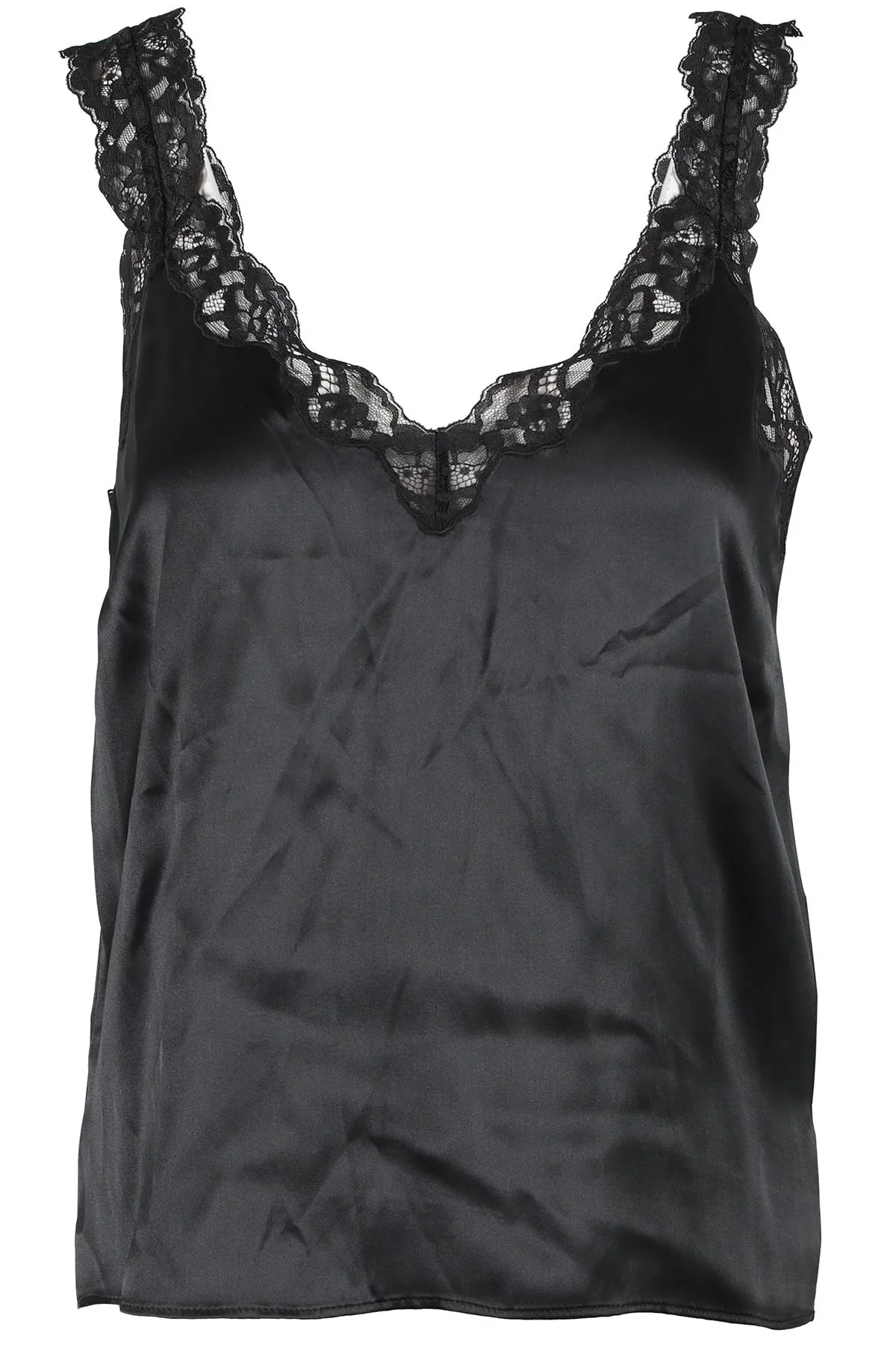 CAMI NYC BLACK SILK TOP XSMALL