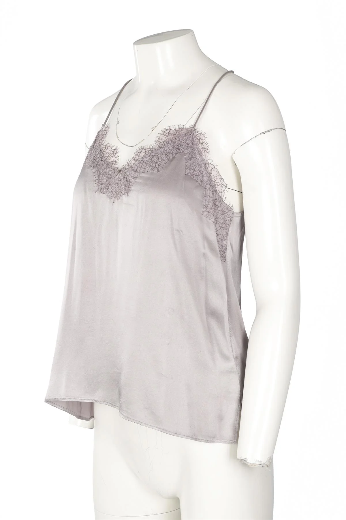 CAMI NYC GREY SILK TOP XSMALL - Image 3