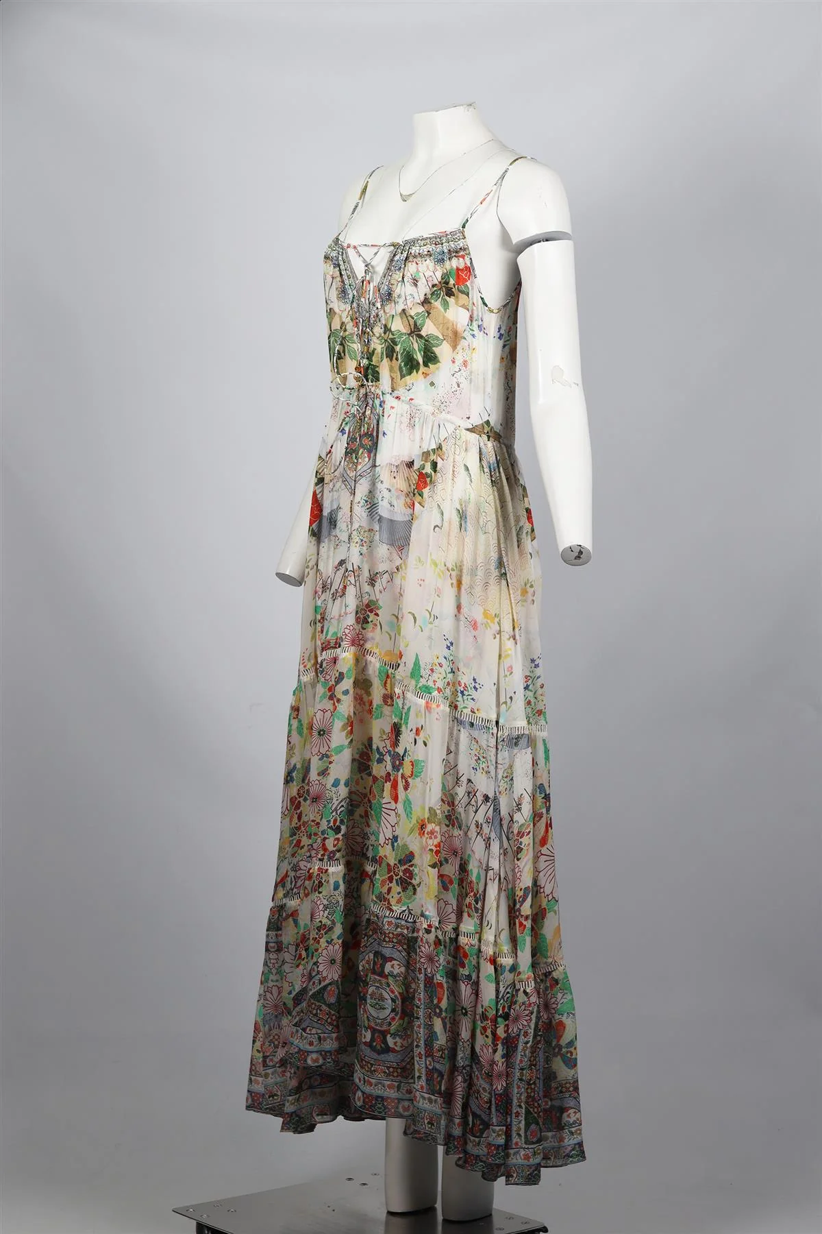 CAMILLA CRYSTAL AND SILK MAXI DRESS SMALL - Image 3