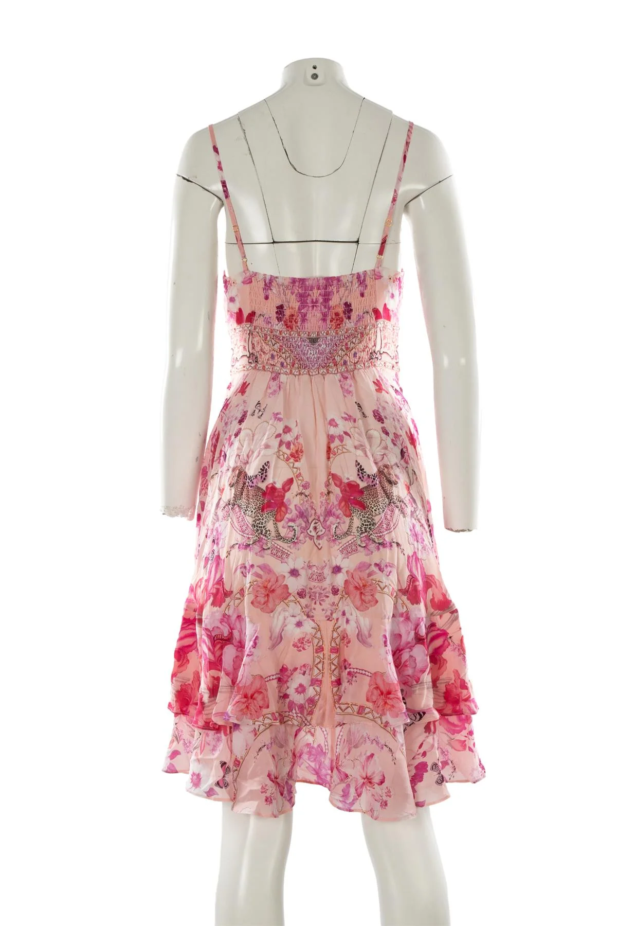 CAMILLA PINK SILK MIDI DRESS MEDIUM - Image 4