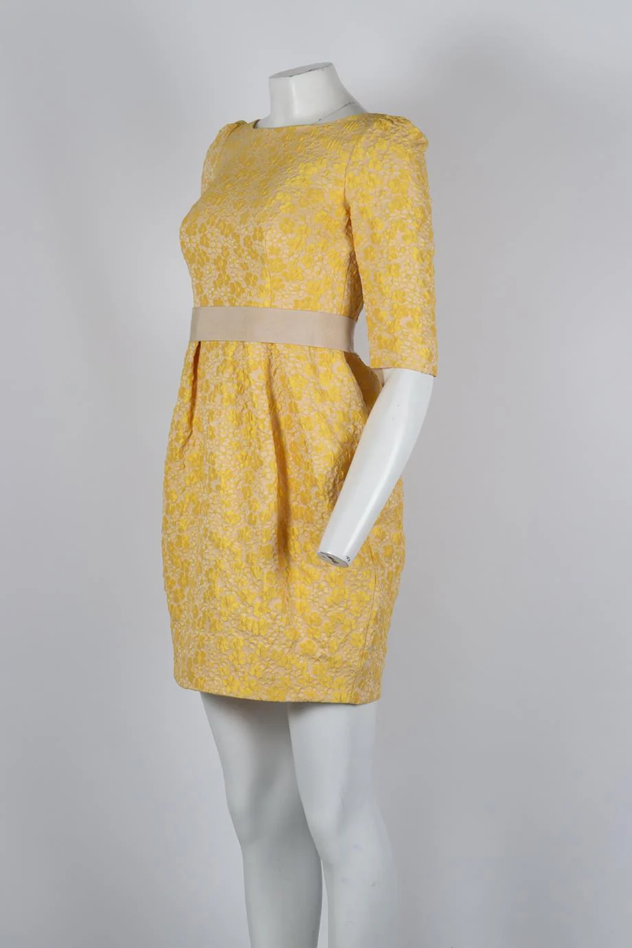 CAROLINA HERRERA FLORAL BROCADE MINI DRESS US 4 UK 8 - Image 3