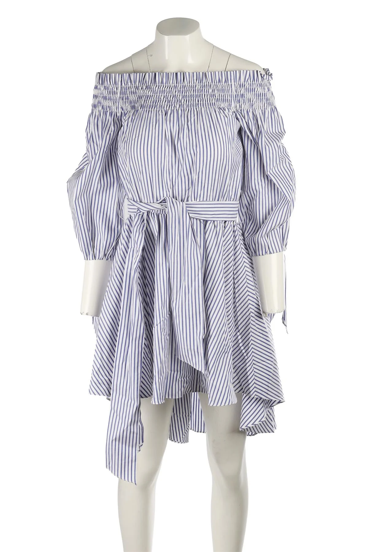 CAROLINE CONSTAS BLUE COTTON MIDI DRESS SMALL - Image 2