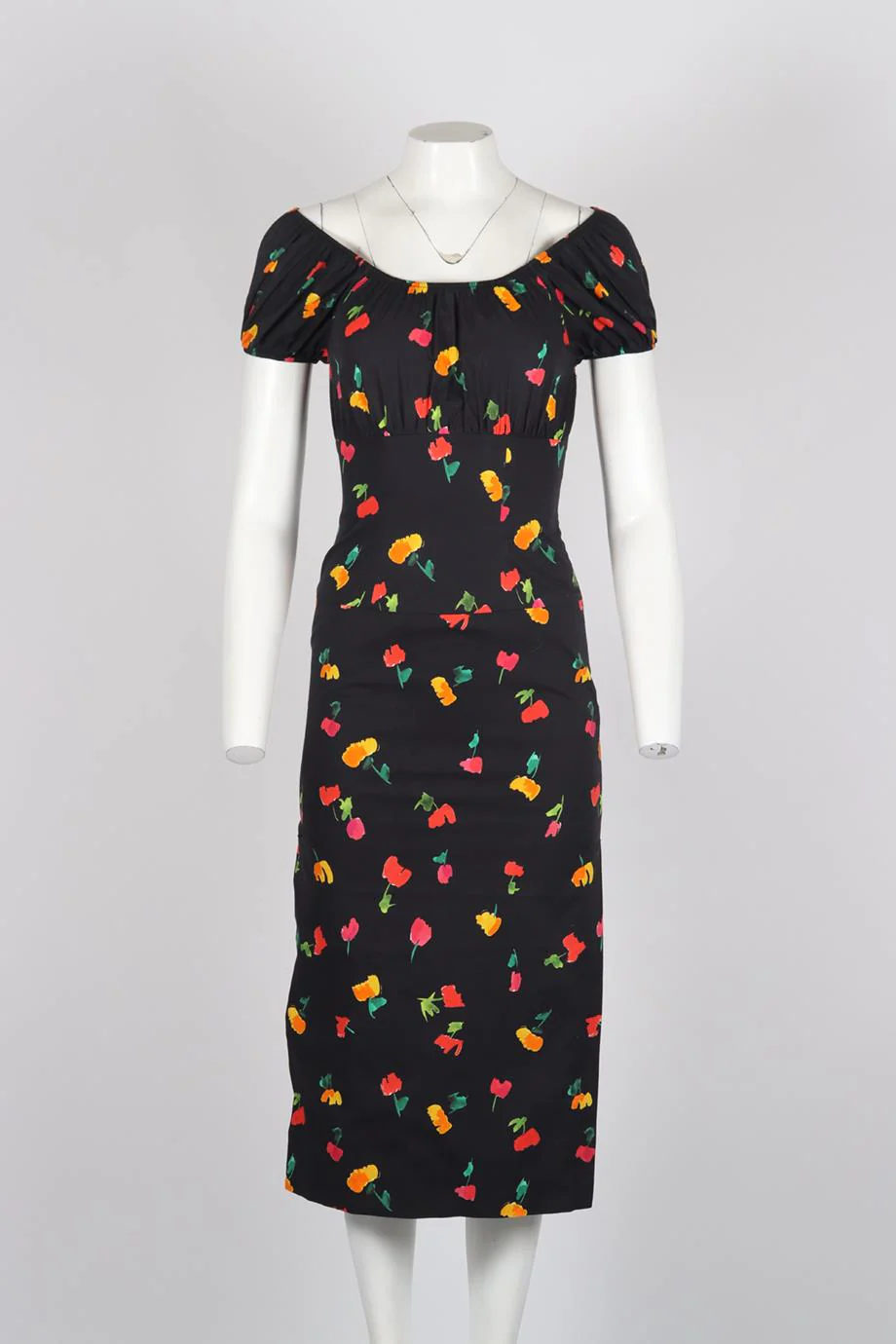 CAROLINE CONSTAS FLORAL PRINT SILK BLEND MIDI DRESS XSMALL - Image 2