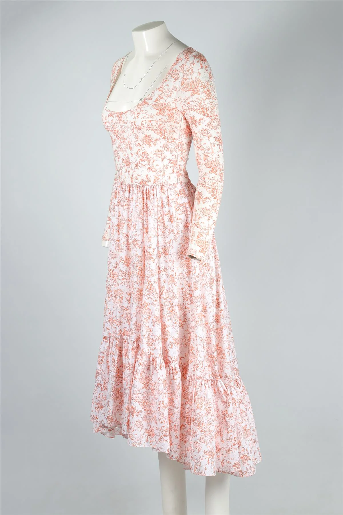 CAROLINE CONSTAS ORANGE COTTON MAXI DRESS MEDIUM - Image 3