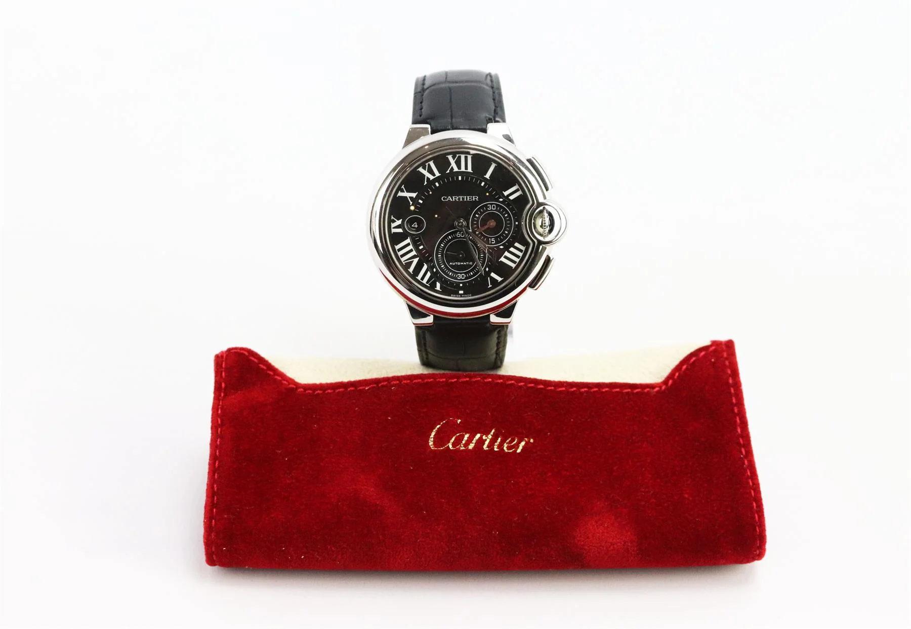 CARTIER BALLON BLEU DE CARTIER 44MM STAINLESS STEEL AND ALLIGATOR WATCH - Image 12