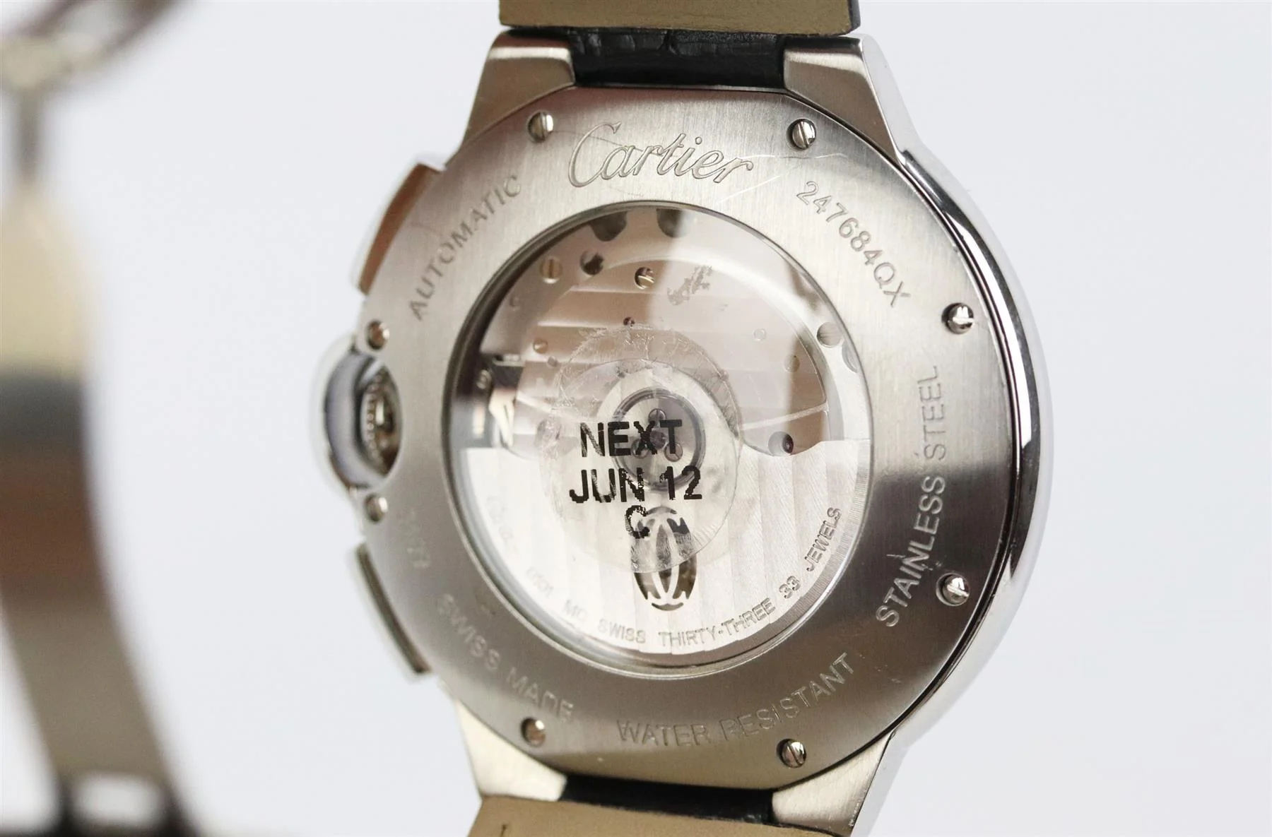 CARTIER BALLON BLEU DE CARTIER 44MM STAINLESS STEEL AND ALLIGATOR WATCH - Image 9