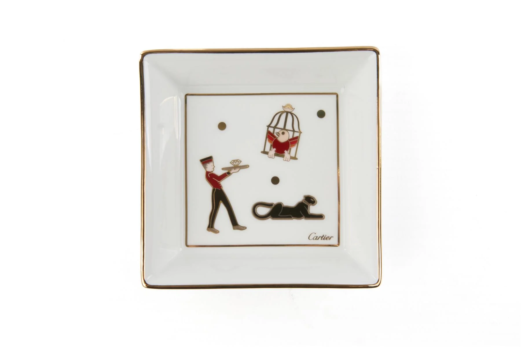 CARTIER WHITE DIABOLO DE CARTIER SET OF 4 TRINKET TRAYS - Image 3
