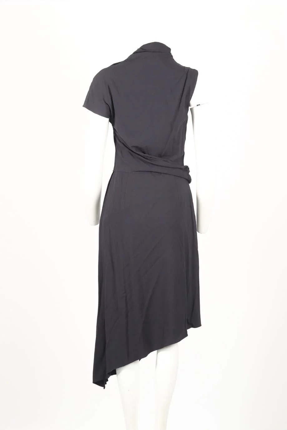 CARVEN DRAPED WOOL BLEND MIDI DRESS FR 38 UK 10 - Image 4