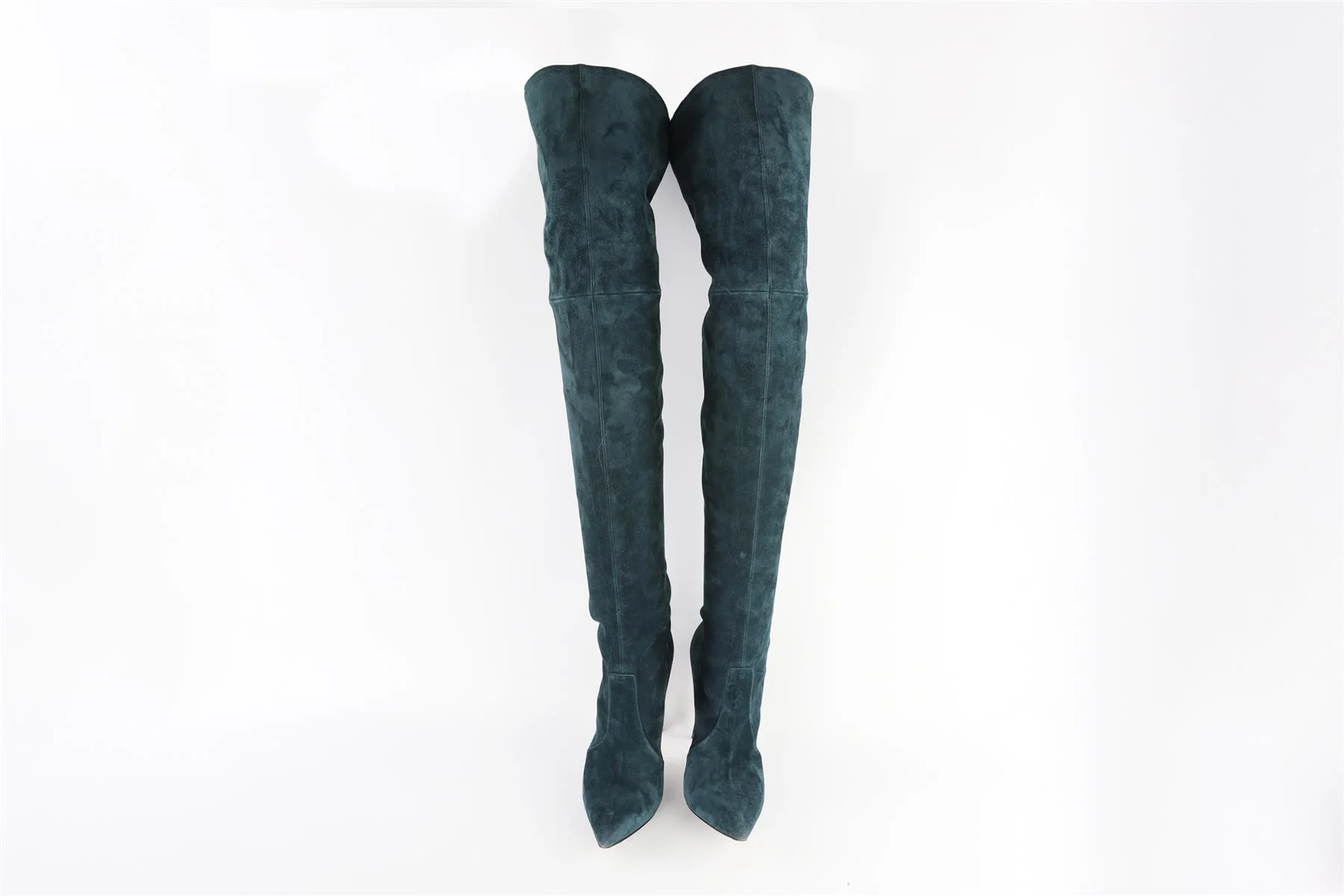CASADEI BLUE SUEDE OVER THE KNEE BOOTS - Image 3