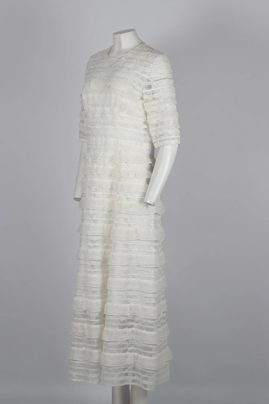 CASTARELLOS EMBROIDERED TULLE MAXI DRESS FR 46 UK 18 - Image 3