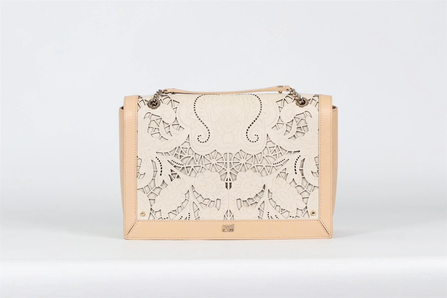 CAVALLI CLASS LASER CUT LEATHER SHOULDER BAG - Image 2
