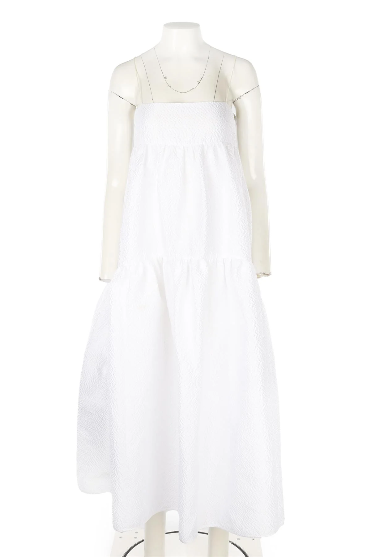 CECILIE BAHNSEN WHITE SATIN MAXI DRESS UK 8 - Image 2