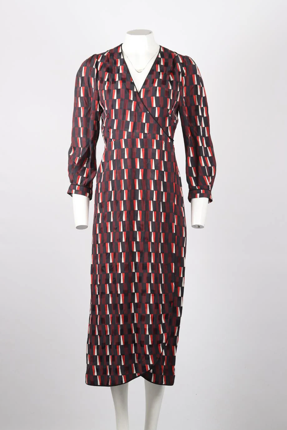 CEFINN PRINTED SATIN MAXI WRAP DRESS UK 10 - Image 2