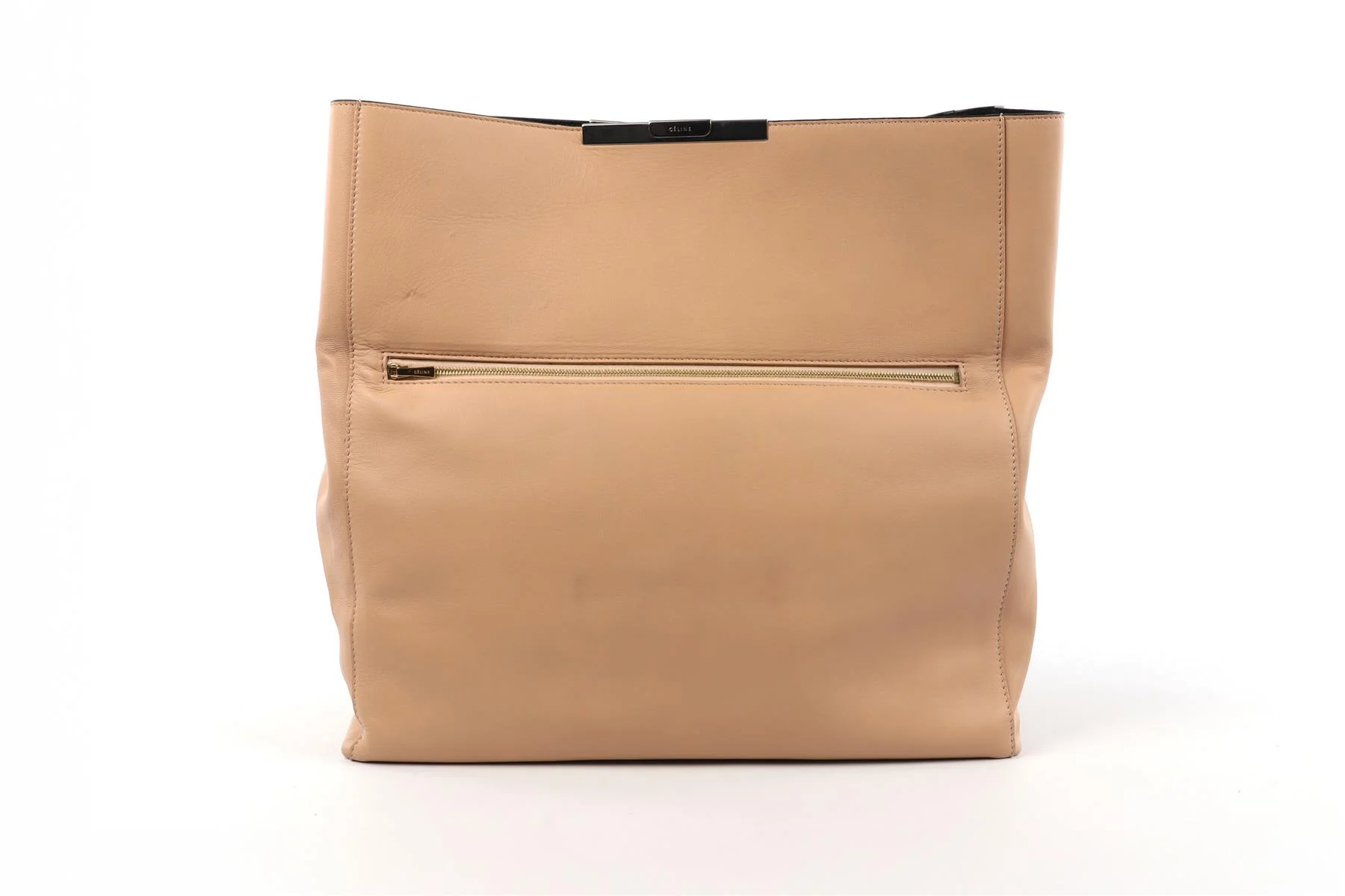 CELINE BEIGE BLADE LEATHER CLUTCH - Image 10