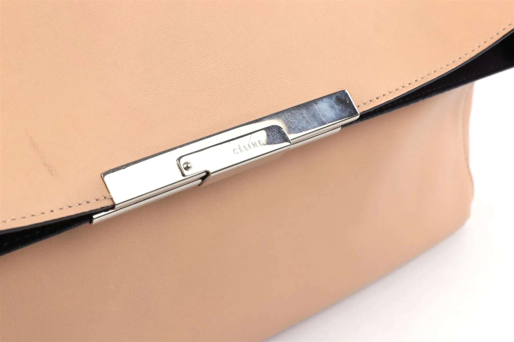 CELINE BEIGE BLADE LEATHER CLUTCH - Image 8