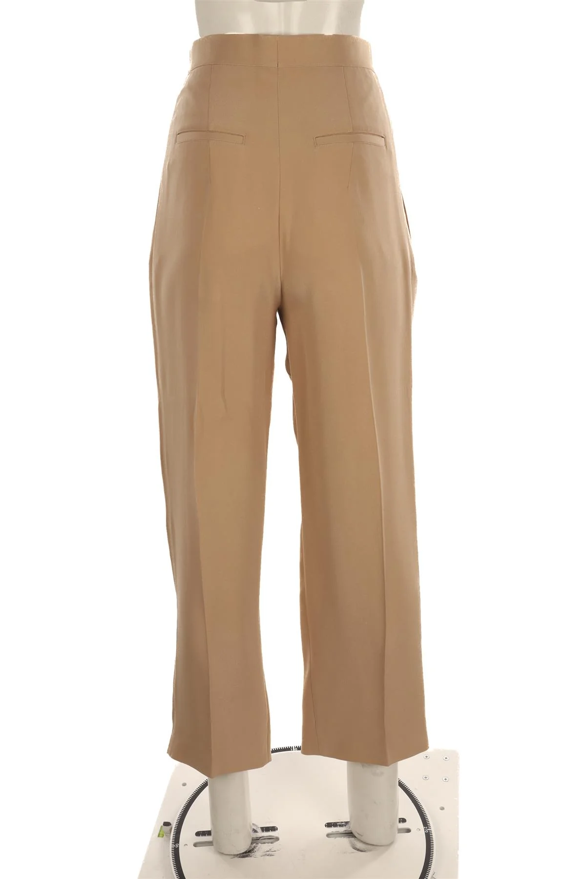 CELINE BEIGE SILK STRAIGHT LEG PANTS FR 36 UK 8 - Image 4