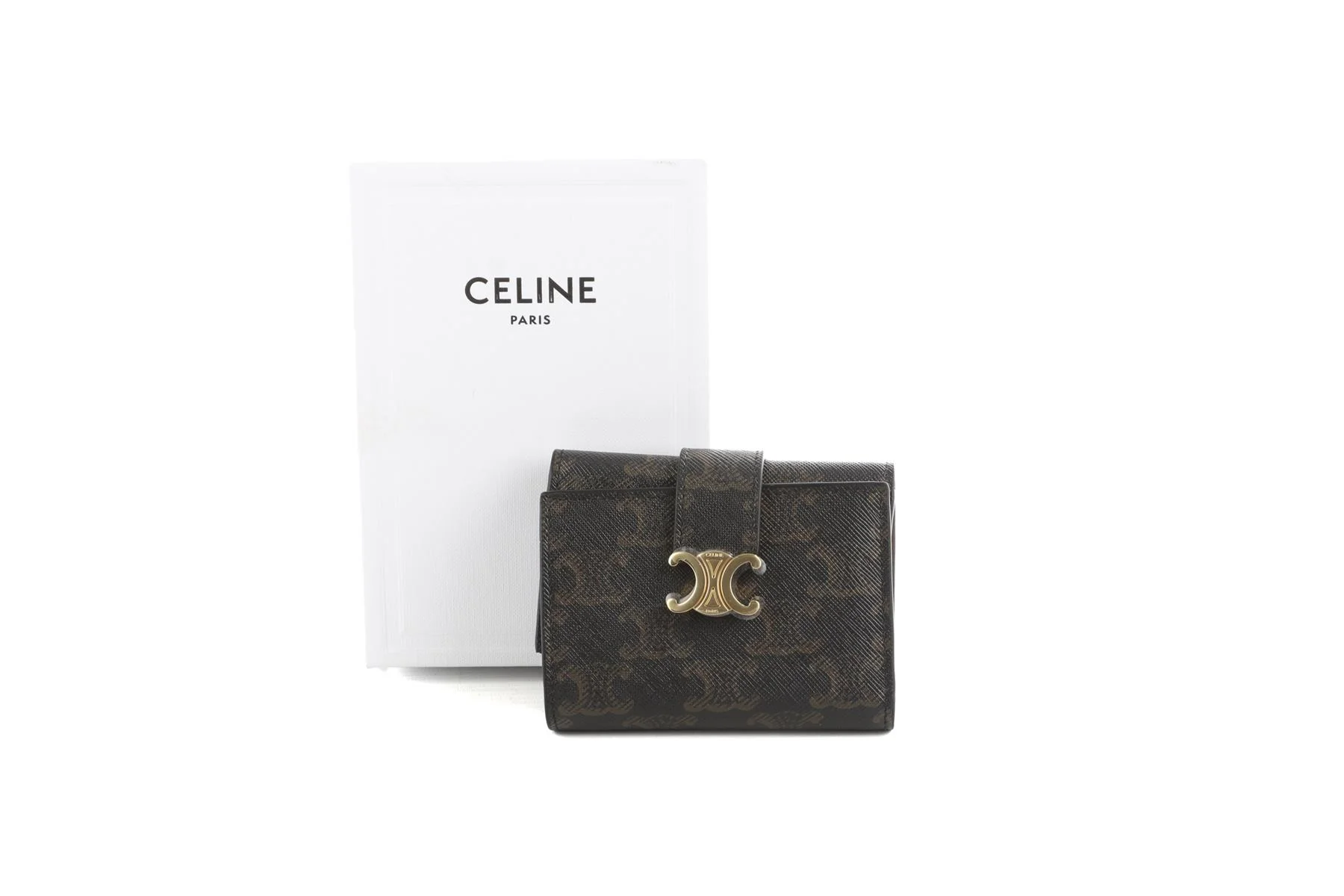 Celine Black Triomphe Canvas Wallet - Image 11