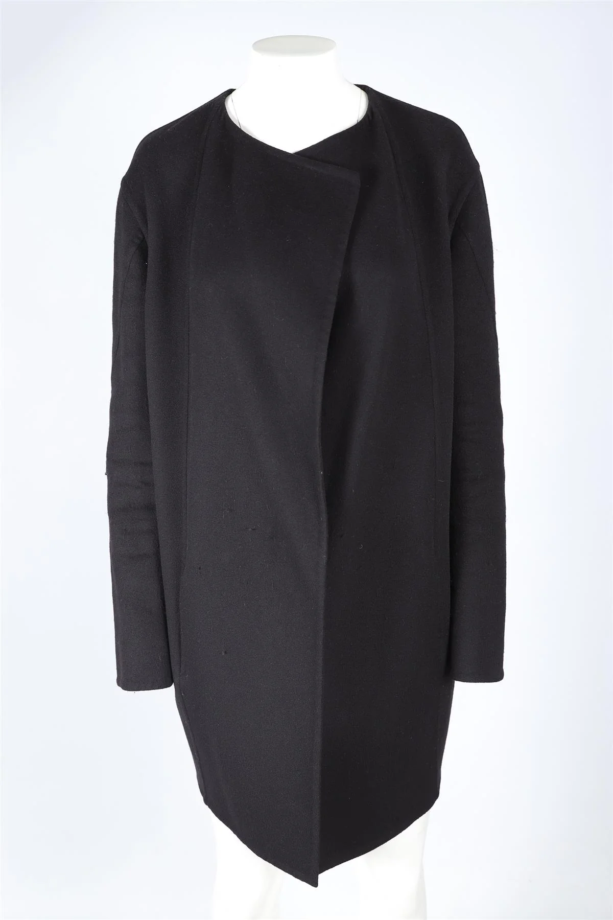 CELINE BLACK WOOL COAT FR 42 UK 14 - Image 2